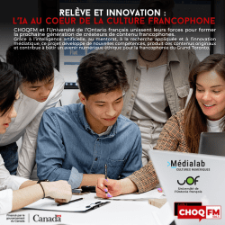 Relève et innovation : l’IA au coeur de la culture francophone